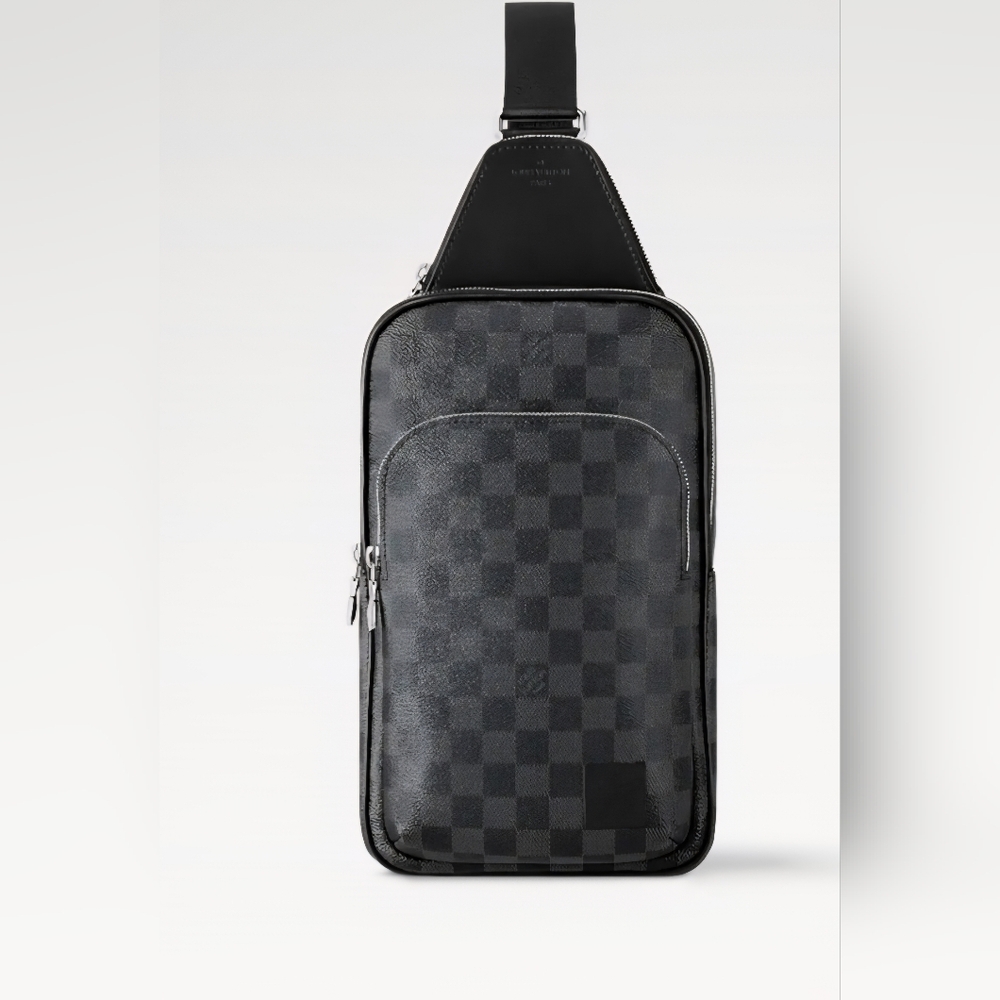 Stylish Black LV-Checkered Men's Bag. Not Designer, Stunning Quality